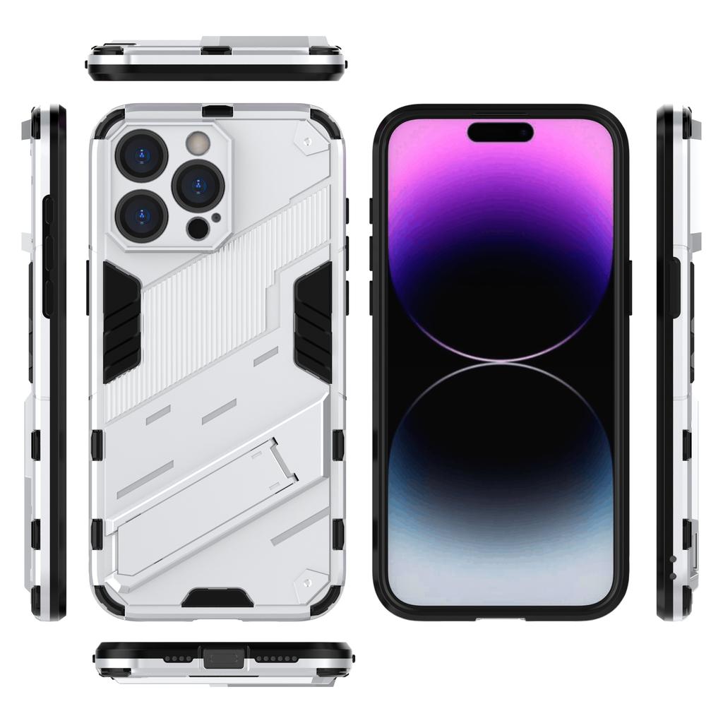 For iPhone 16 Pro Case PC+TPU Shockproof Phone Cover with Kickstand