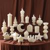 Conjunto de Velas Perfumadas com Formato Arquitetônico Castelo Lua Estrela Decoração Casa Festival Festa Presente