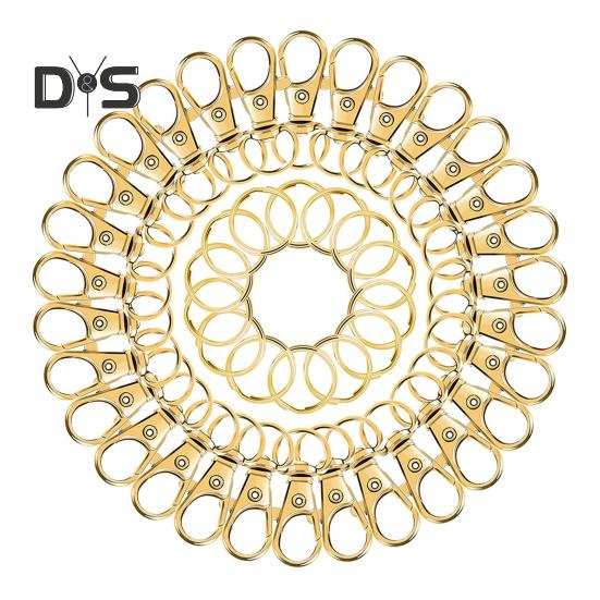 100Pcs/Set Key Chains Metal Lobster Claw Clasp with Key Rings Dog Collars Backpacks DIY Keychain Accessories