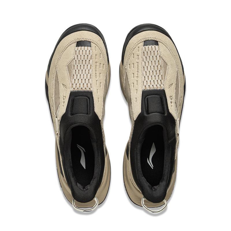 New LiNing CF Tracing Hiking Lite Breathable Rebound Wear-Resistant Low-Top Trekking Shoes Unisex Black Umber AHCU035-5