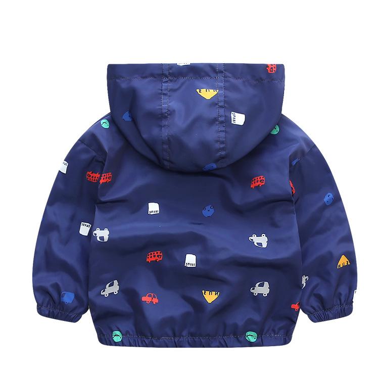 Kinder Frühling Jungen Cartoon Auto Jacke Reißverschluss Dünner Kapuzenpullover