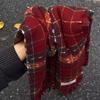 Scarf Red Plaid New Versatile Warm Retro Scarf Plaid Autumn and Winter Full of Stars Ankara Red