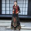 2025 Women's Ethnic A-line Skirt with Phoenix Embroidery