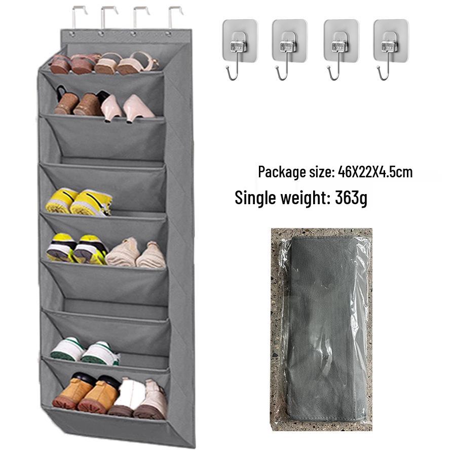 Wall-Mounted Multi-Layer Foldable Shoe and Sundry Storage Bag