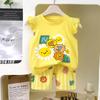 Summer 100% Cotton Children Vest Set Soft Breathable Kids Sleeveless Outfit for Boys Casual Daily Wear Two Piece Clothing Set