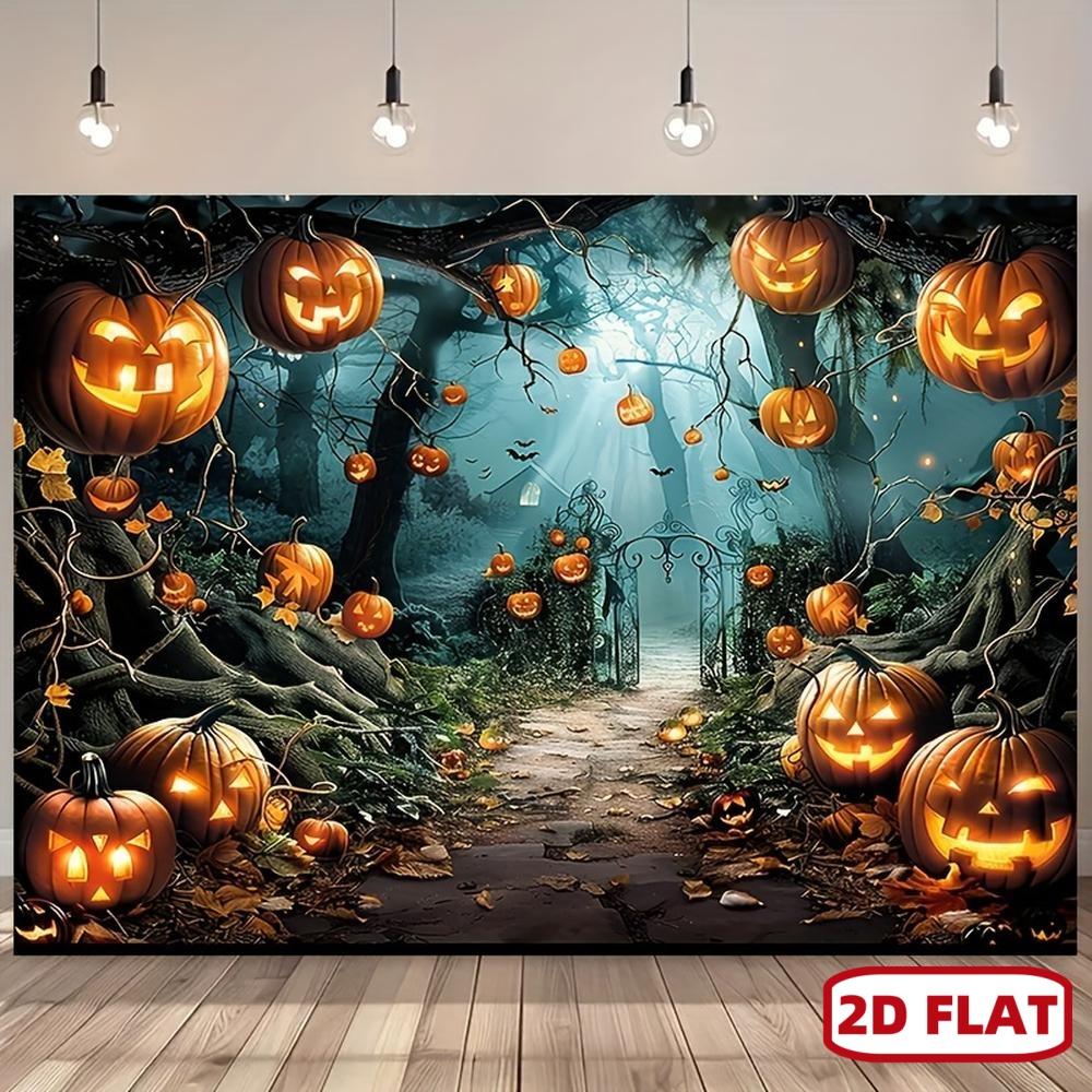 Halloween tapestry wall decoration - Ghost forest pattern design, suitable for parties and photography backgrounds