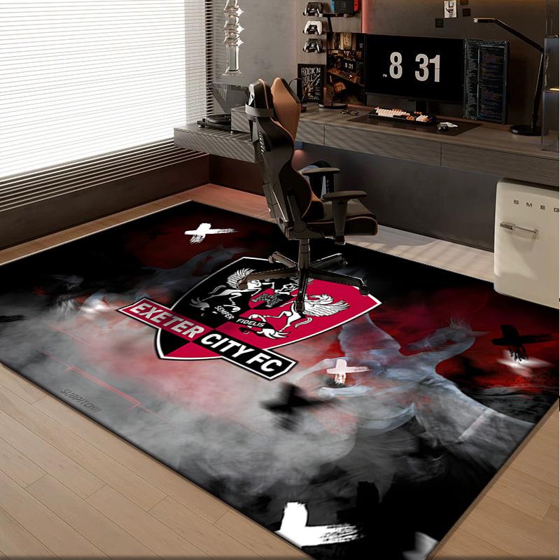 1PC Rug Exeter City Fc Crest Carpet, Chair Rug,Area Rug for Office Bedroom Living Rooms Bedroom, Doormat Decor Christmas Fan Gifts
