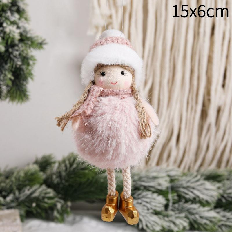 2025 Christmas Angel Dolls Plush Girl Christmas Tree Decorations for Home Navidad Ornaments Xmas Pandent New Year Gifts for Kids