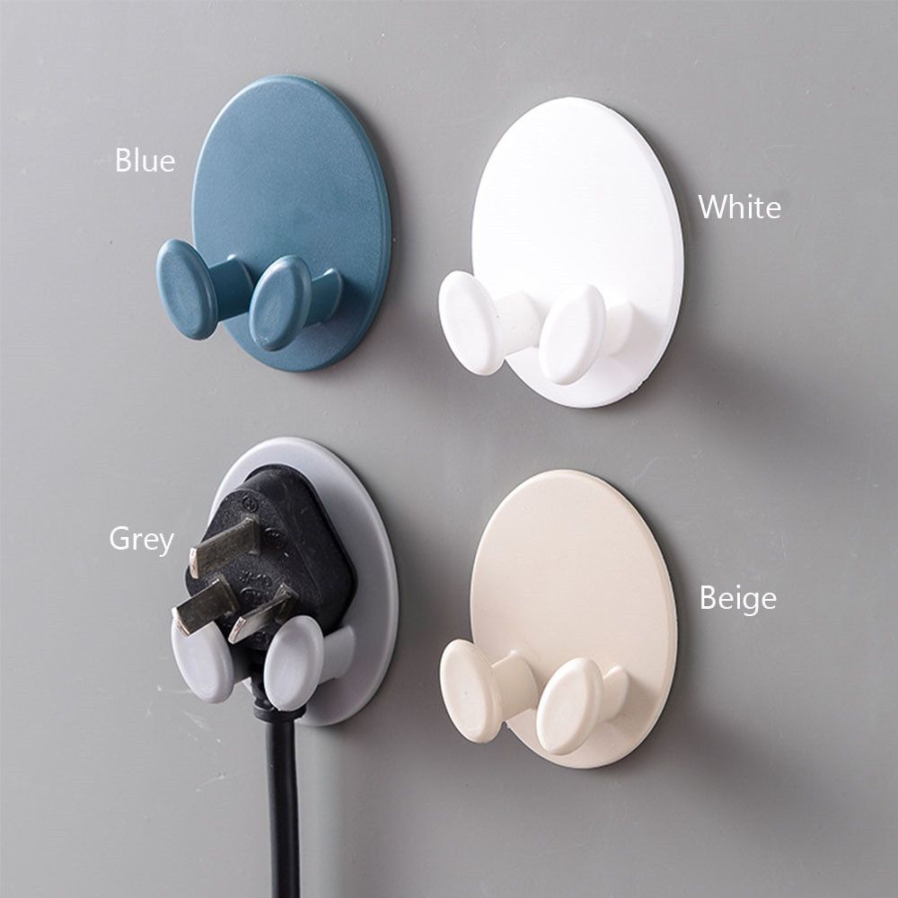 

Accessories Bathroom Power Plug Socket Hanger Racks Wall Storage Hook Punch-free Holder білий
