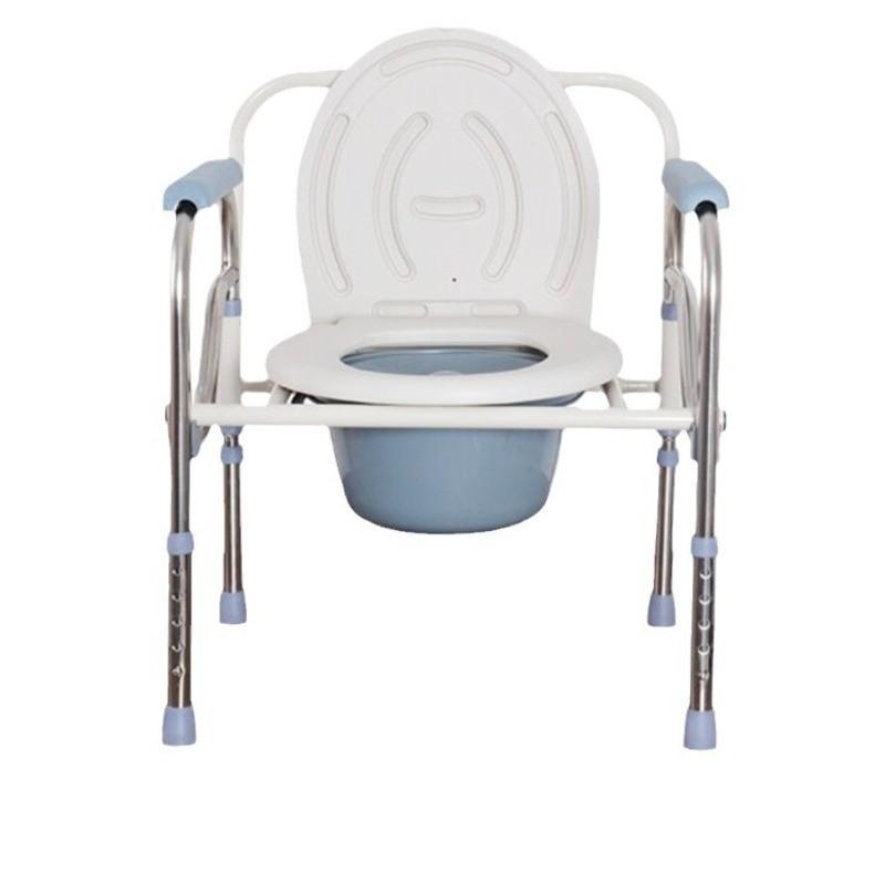 Portable Potty Chair Toilet Foldable Adjustable Commode Chair Elderly Men Women Stainless Steel Closestool Chamber Pot