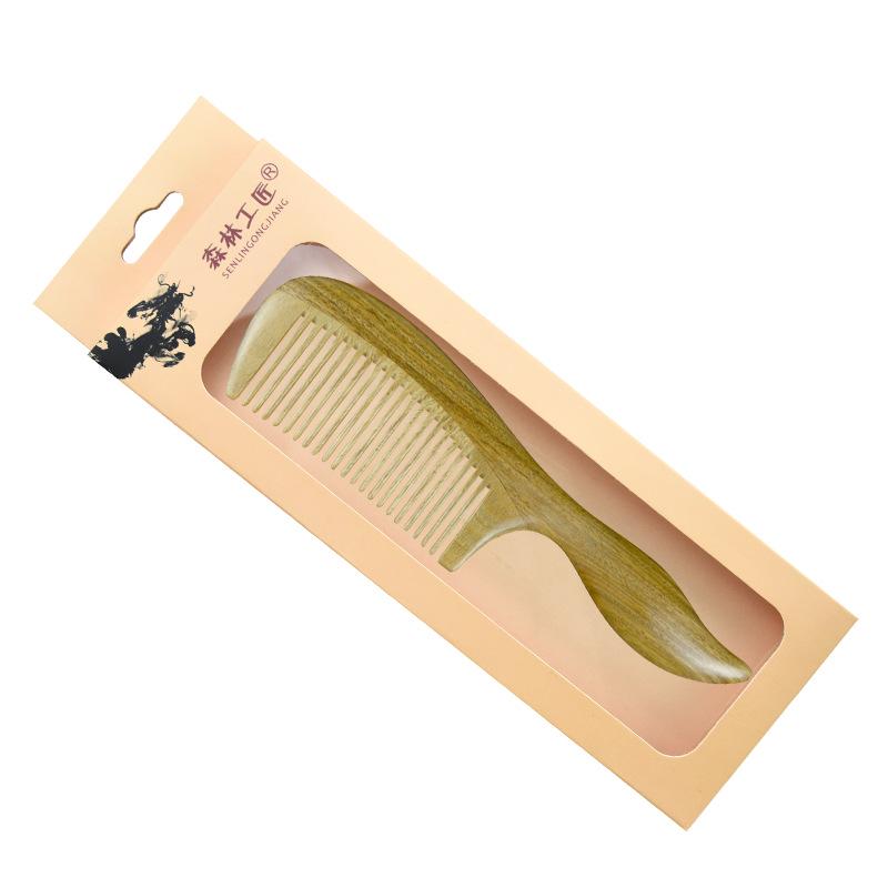 Large Jade Sandalwood Comb - Thick Wide Tooth Curling with Custom Engraving Option