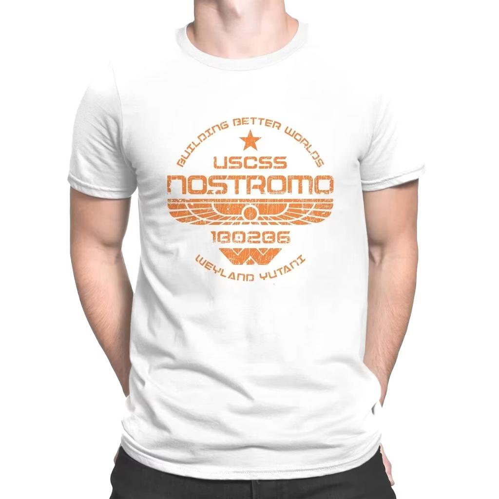 2025 Summer USCSS Nostromo T-shirt Men's and Women's Alien UFO Clothing Fashion Cotton Street Wear Oversized Casual T-shirt