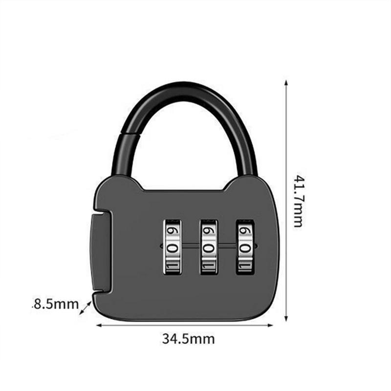

Multi-Function 3 Digit Padlock Bookcase Drawer Lock Suitcase Lock Metal Luggage Lock Anti-theft with Code for Holiday Travel чёрный