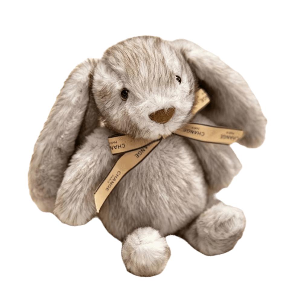 Soft Furry Rabbit Plush Doll Lifelike Stuffed Animal Doll Cute Fur Rabbit Plush Toy Sweet Gift серый