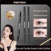 Fatinny Double-Ended Liquid Eyeliner Pen with Smooth, Long-Lasting Black/Brown Brush Heads for Thick and Thin Lines.
