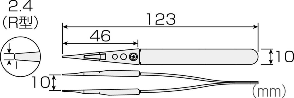 HOZAN Tweezers Non-adhesive Tweezers Made of Special Material That Prevents Stickers and Adhesive Tape from Sticking To Objects P-643-N