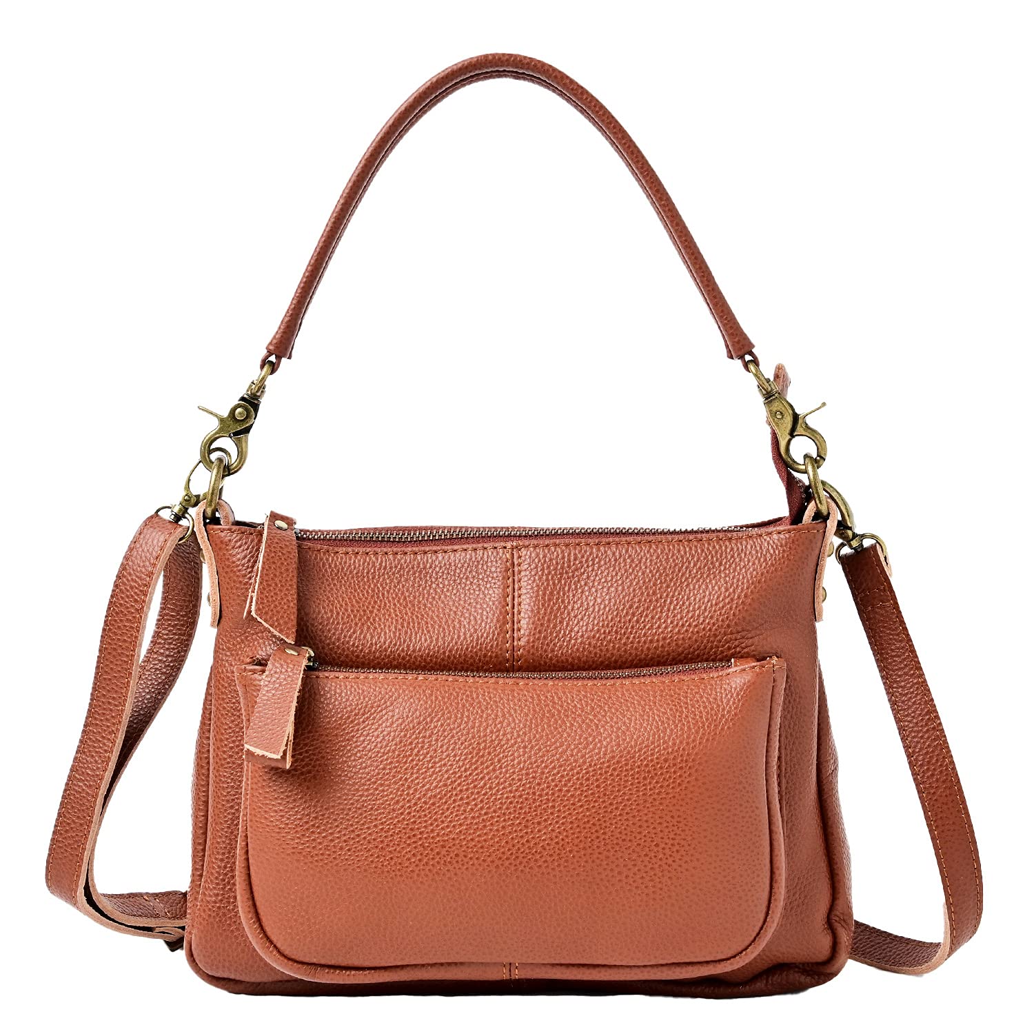 

Notre Favori Genuine Leather Shoulder Bag for Crossbody Leather Ariel Brown Women, Handbag, 2-Way, Design, (Gold Hardware)