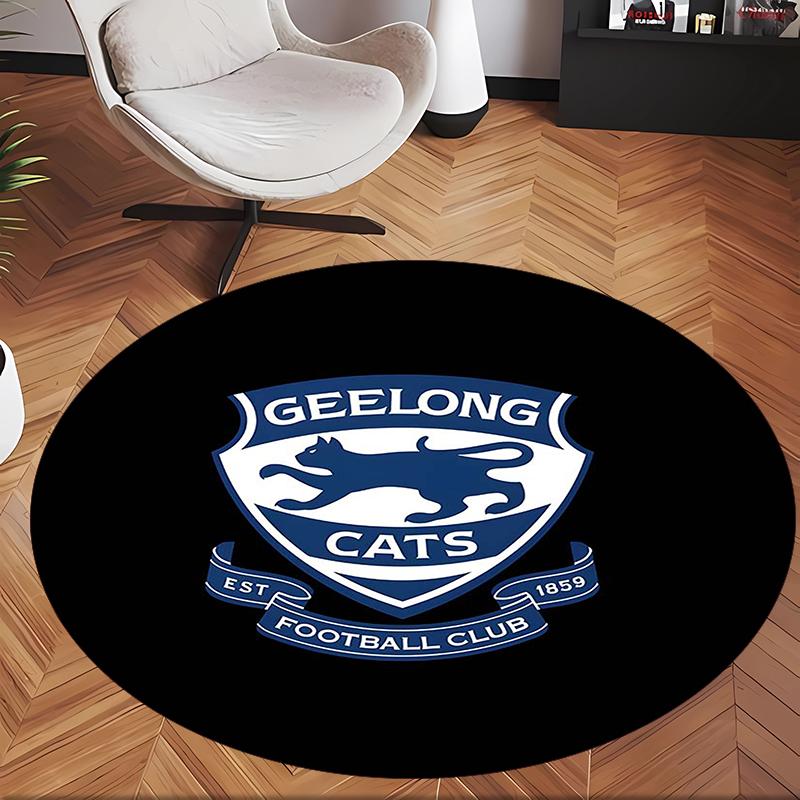 Geelong Football Club (1) Round Office Rug Decorative Floor Rug for Office Bedroom Living Room and Home Space