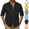 Herr Casual Utomhus Krage Manchester Långärmad Skjorta