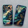 Seaside Coconut Tree Coastal Scenery Phone Case for IPhone 16 15 14 13 12 11 Pro Max Mini X XR XS 15 7 8 Plus Shockproof Covers