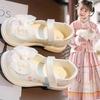 Fashion 3-12y Girls Leather Shoes Children Embroidery Shoe Spring Autumn Princess Flat Heel Party Dance Casual Chinese Style Sandal