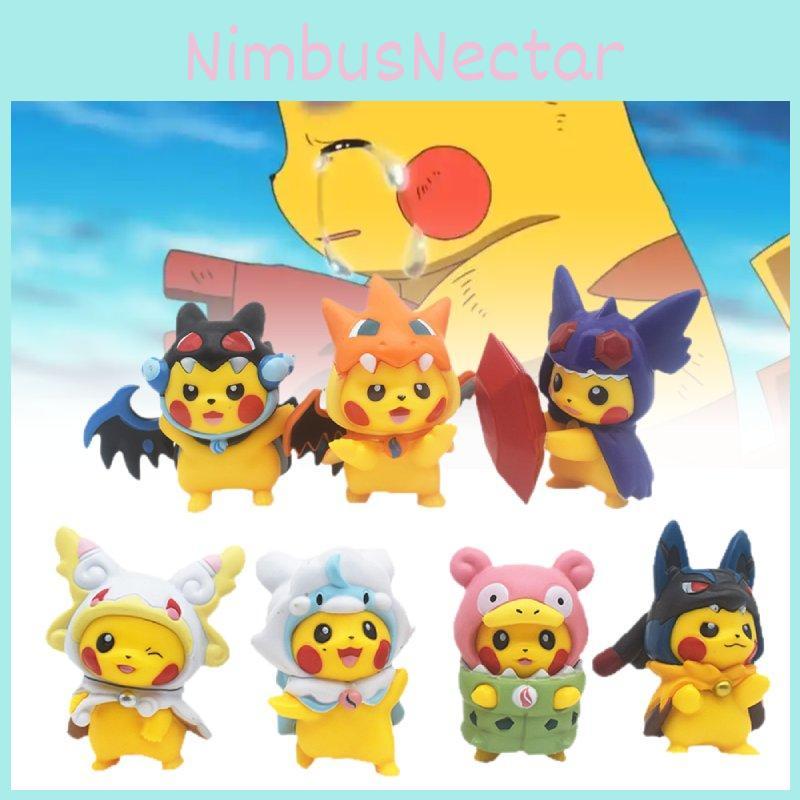 Pikachu Pvc 7pcs Toy Model Desktop Decoration Children Gift Christmas