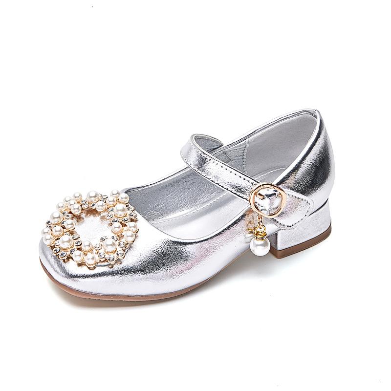 Children's high heels little girl princess shoes spring and autumn new single shoes 2025 spring and autumn new girls leather shoes