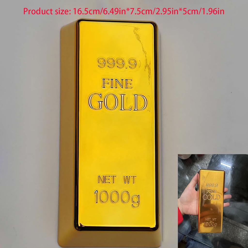 Fake Gold Bar Creative Golden Brick Simulation Hollow Gold Bullion Movie Prop Novelty Joke Gift Decorative Prop For Party Toy