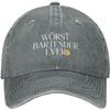 Worst Bartender Ever Funny Baseball Cap Distressed Cotton Casual Hat for Adults