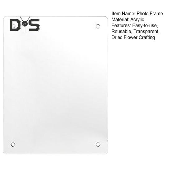 Acrylic Photo Frame Clear Picture Frames Tabletop or Wall Mount Display Frame for Home And Office DIY Dried Flower Crafts