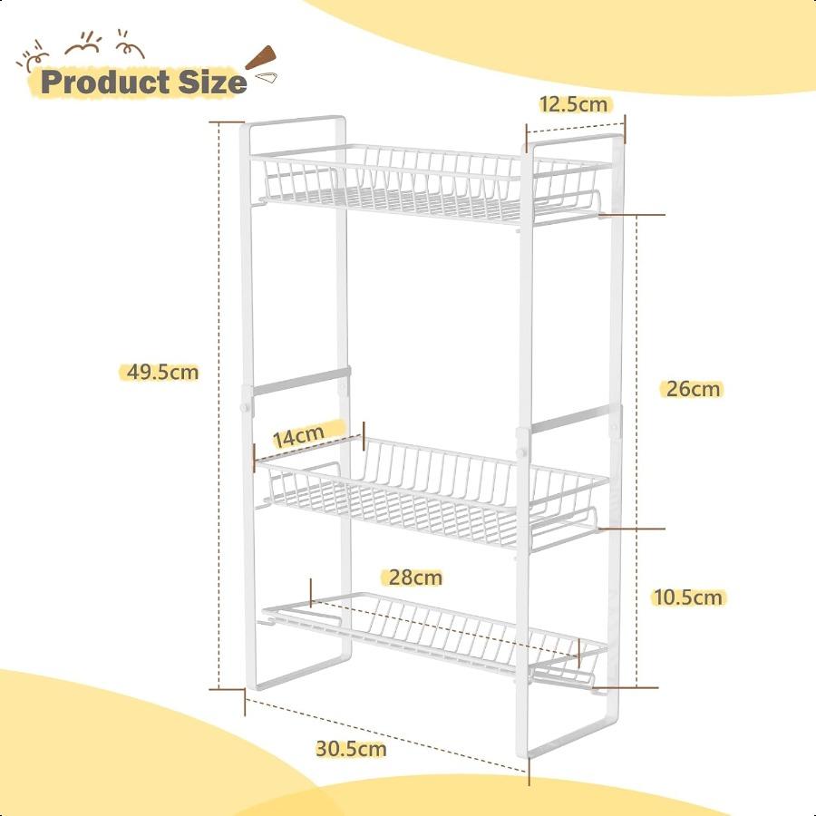 

Настольная подставка для специй Узкая 3-ярусная Высокая подставка для хранения приправ Кухонная полка для специй Напольная подставка Органайзер для ухода за кожей United States