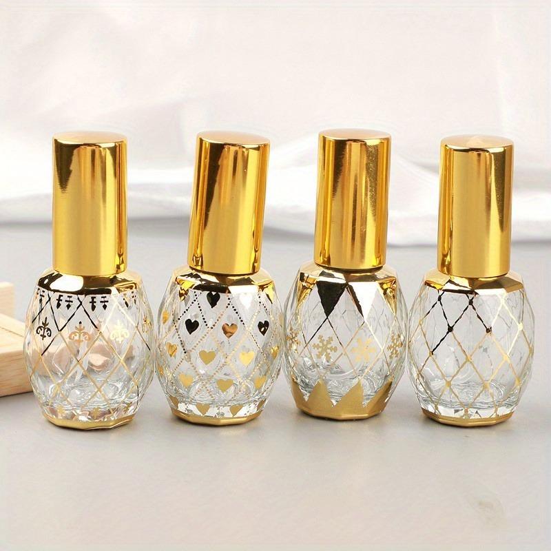 

2 шт./набор 12 мл Случайные узоры Роскошный золотой флакон-роллер для эфирных масел Многоразовый флакон для духов Стеклянный флакон-роллер для эфирных масел 2pcs