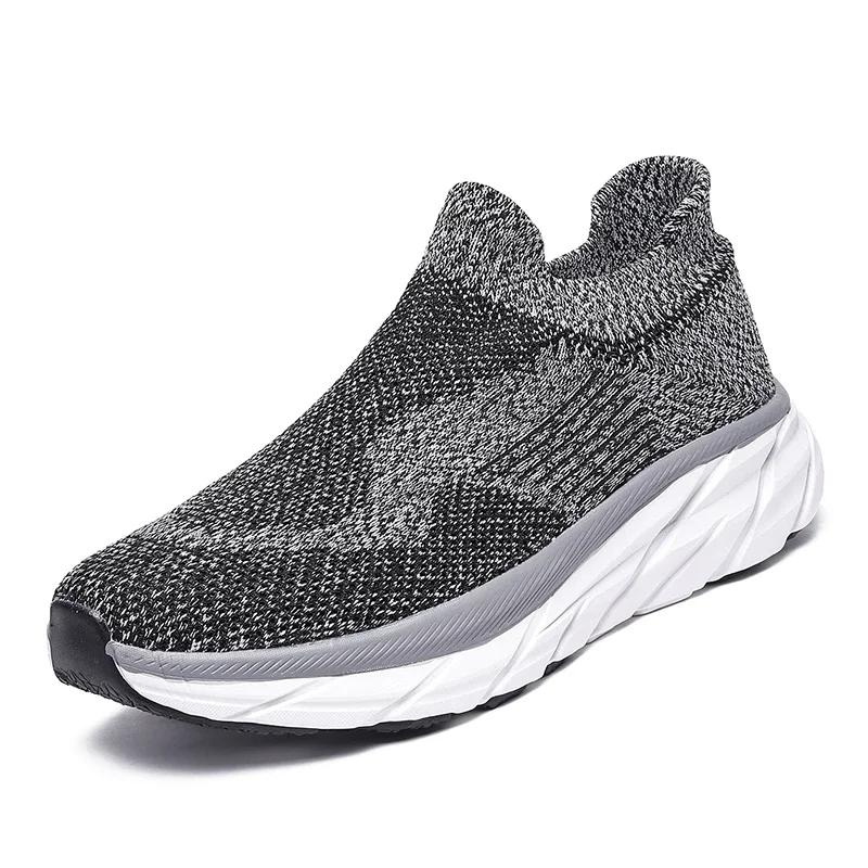 

Стильные кроссовки Slip-on для мужчин, дышащие мужские кроссовки для бега на открытом воздухе, мягкие, удобные, теннисные туфли Masculino, суперлегкие, износостойкие 35