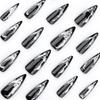 Dark Spicy Girl Long Pointed False Nails - Hot Silver Wearable Manicure