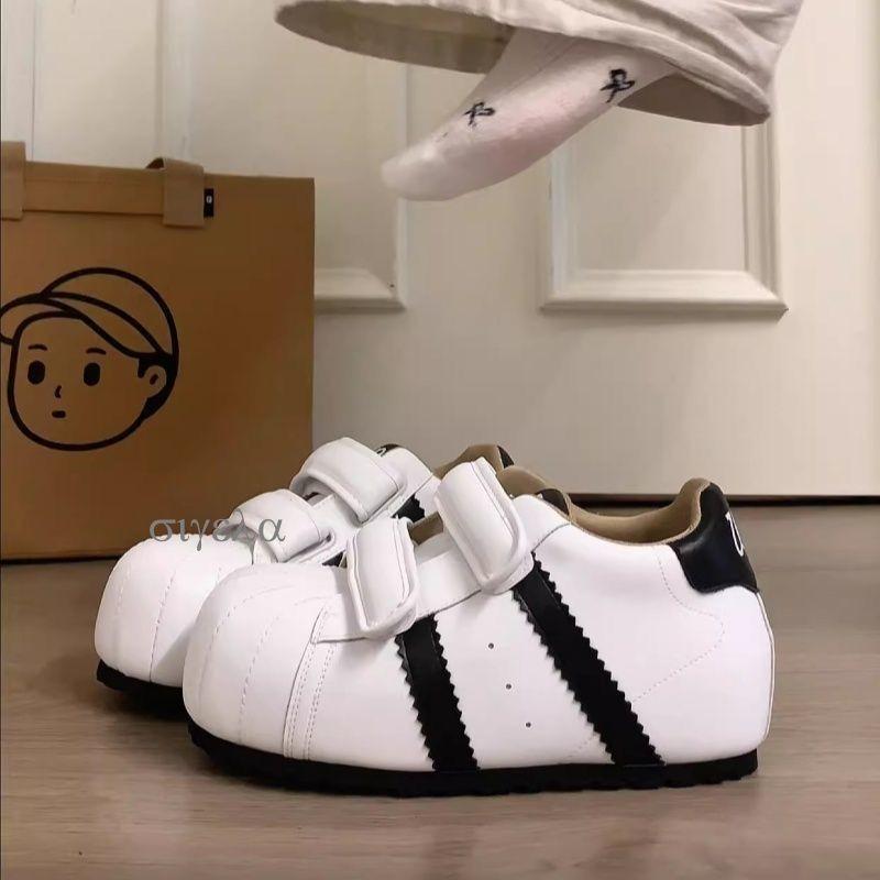 Velcro Ugly Cute Shell Head German Training Bread Shoes Women's New Versatile Casual Sports Small Board Shoes