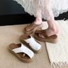 Retro fashion muffin thick bottom comfortable versatile lazy sandals women's outer wear 2025 spring and summer new bag head half slippers