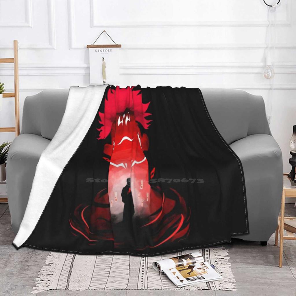 Imaginary Demon Trend Style Funny Fashion Soft Blanket Red Color Inspirational Anime And Manga Cursed Demon Itadori Sukuna
