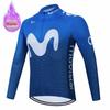 New 2025 Bicycle Winter Cycling Clothes Movistar Long Sleeve Clothing Riding Jersey Set Mtb Thermal Fleece Maillot Ropa Ciclismo