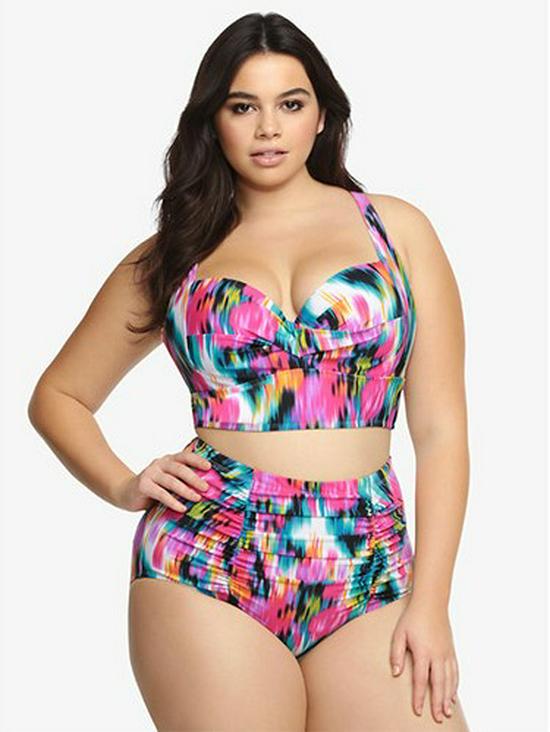 New Plus Size High Waist Bikini - Print Two-Piece Swimwear for Curvy Women
