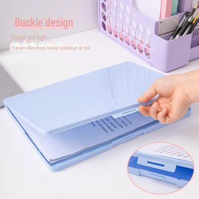 A4 Macaron Color Plastic File Storage Box - Large Capacity, Multifunctional Document Organizer