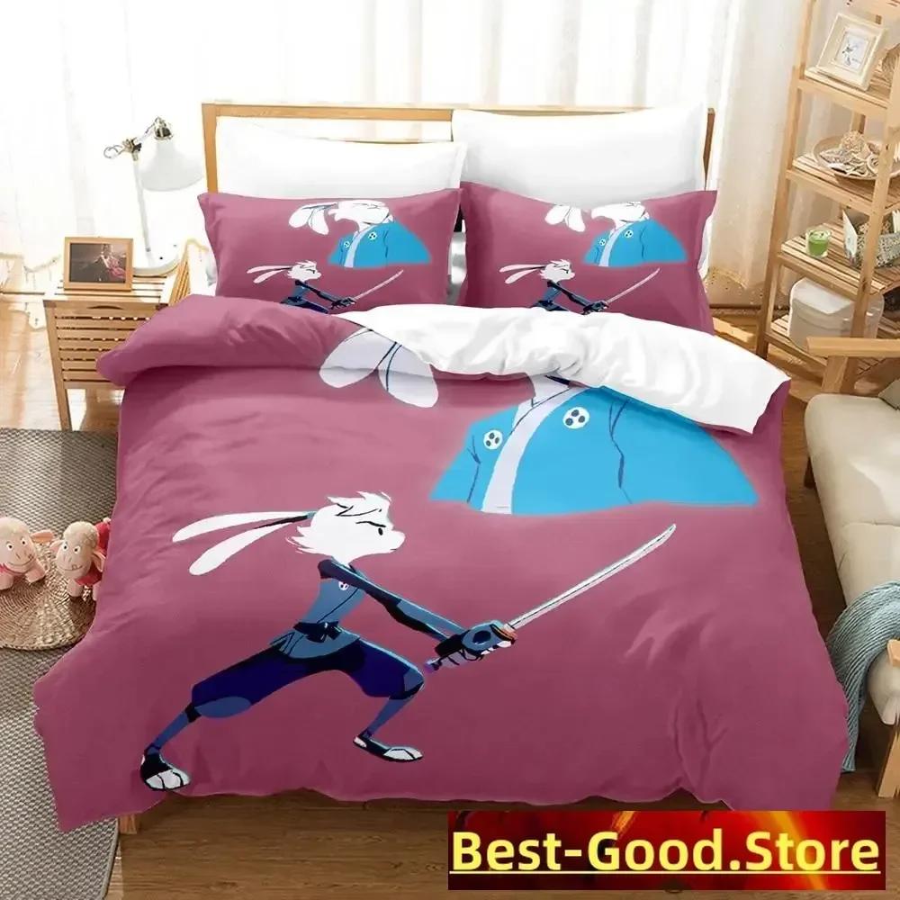 

Comforter Samurai Rabbit Bedding Set Single Twin Printed Bed Set With Bed Single Double Queen Super King Size Comforter (quilt)-EU Single(135*200cm)3pcs
