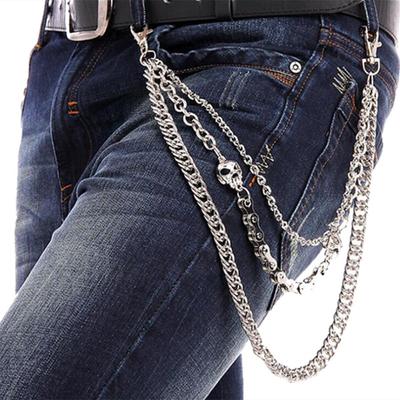 Punk Waist Chain Belt Silver Trousers Chain for Men Man Jeans Belt Chain for Pants Cool Metal Rock Hiphop Summer Jewelry