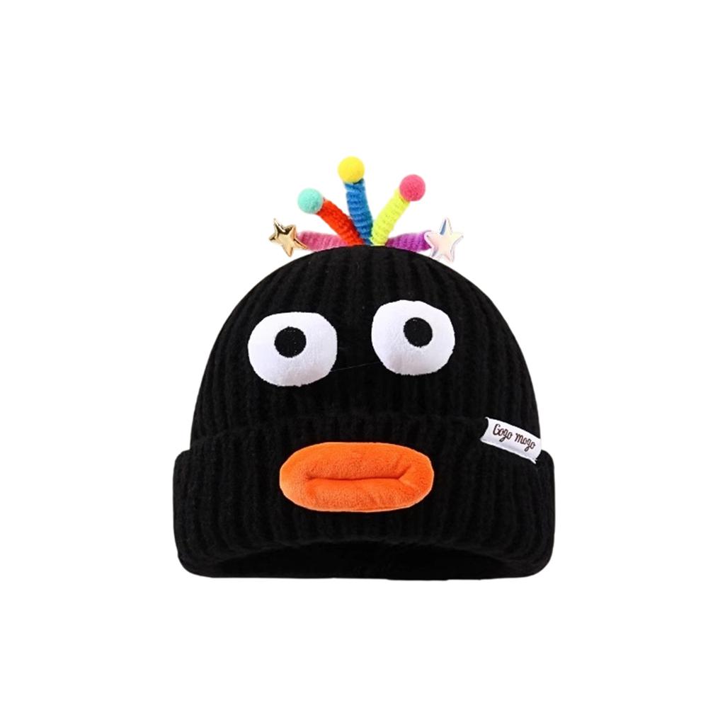 Damenmütze Lustige Cartoon Wurstmaul Wollmütze Gestrickte Ohrenschützmütze Winter Warm Niedlich Großer Kopf Niedliche Lustige Mütze