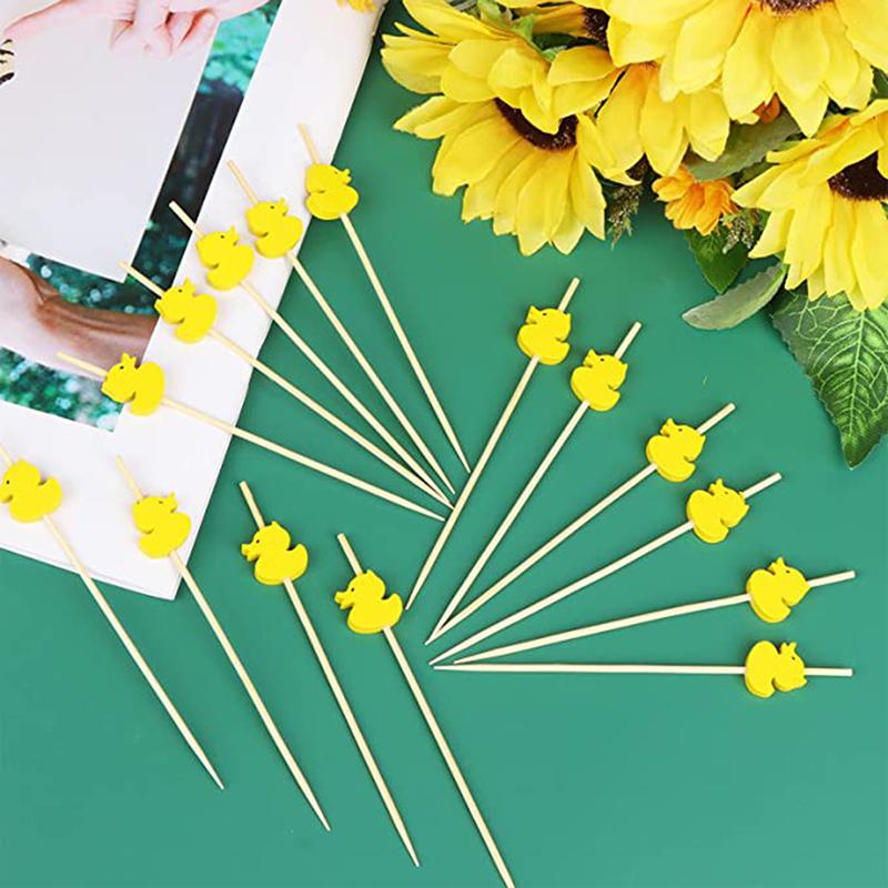 100 Pcs Disposable Bamboo Picks Food Fruit Cocktail Handmade Toothpicks