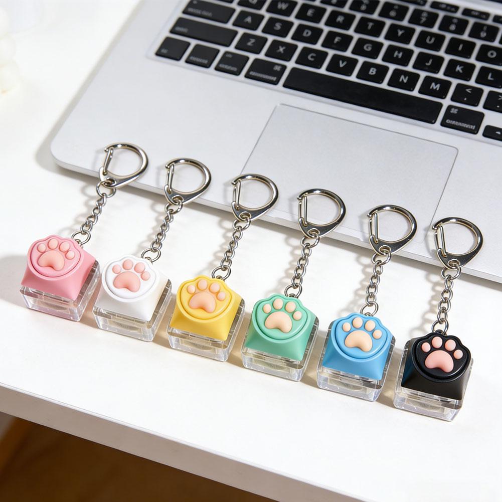 Cute Cat Claw Fingertip Decompression Pressure Toy Key Chain Key Ring Keycap Tester Back Bag Pendant Festival Gift For Couples