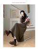 Women's High Waist Corduroy A-Line Mid-Length Skirt for Autumn/Winter