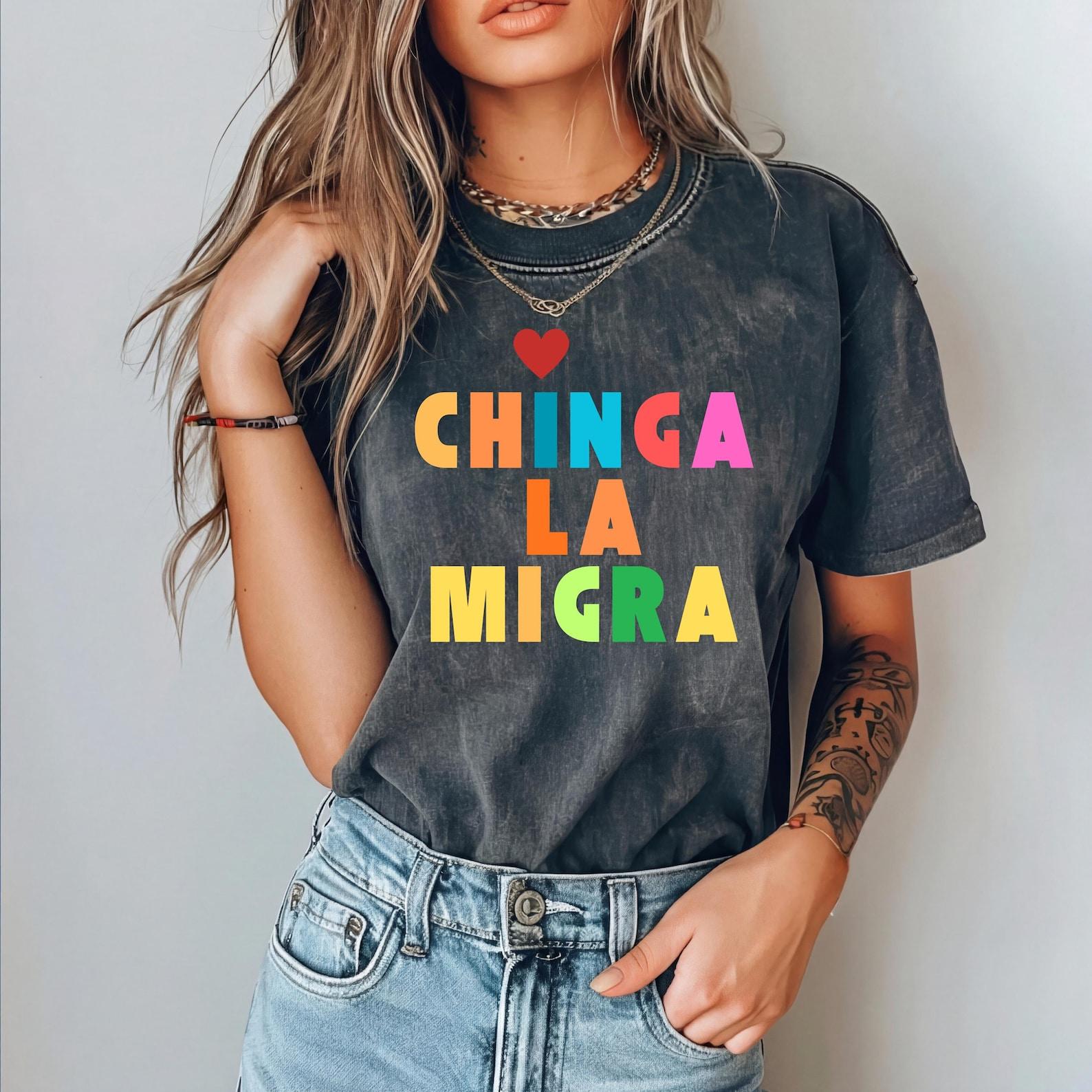 Chinga La Migra Comfort Shirt, Abolish ICE Anti Deportation Latino Protest Tee, Pro Immigrant Social Justice Gift, No Human Is Illegal Shirt S