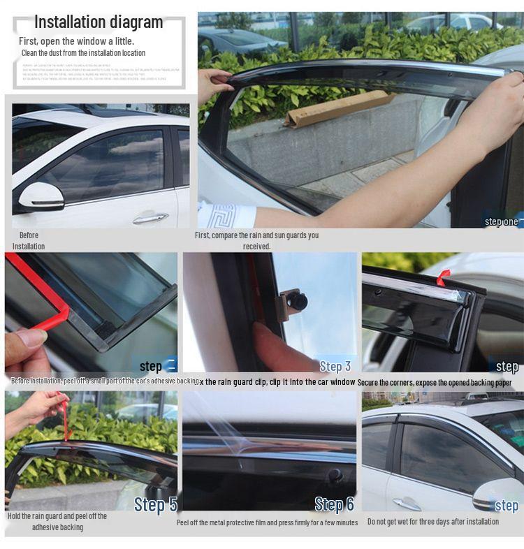 Car Rain and Sun Visors for Haval Models: H6, H2, F7, H5, and Third Generation H7, H4, H9, M6.
