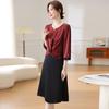 Mom's Elegant Summer Dress - 2026 New Style for Middle-aged & Elderly Women, Short-sleeved & Lightweight Skirt