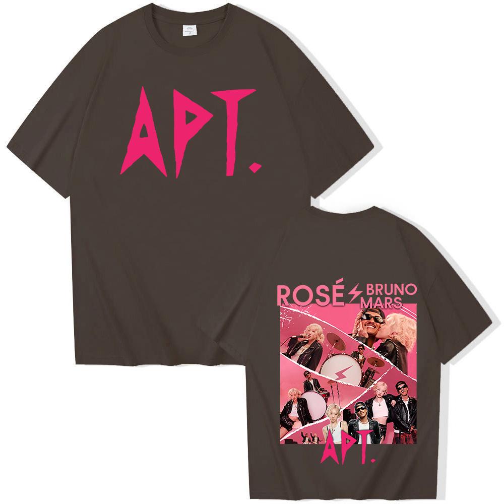 

2025 Bruno Mars And Rose APT TShirts Unisex Harajuku ONeck Short Sleeve Popular Music Shirts Fans Gift 4XL
